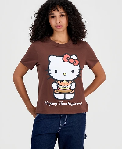 Sanrio Juniors' Hello Kitty Thanksgiving Crewneck Tee