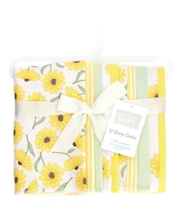 Hudson Baby Girl Cotton Poly Flannel Burp Cloths 10-Pack, One Size