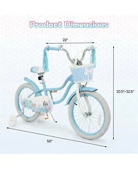 Gymax Kids Bike Toddler Bicycle with Training Wheels Hand and Coaster Brakes Handlebar
