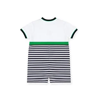 Florence Eiseman Baby Boy Stripe Knit Shortall with Tennis Rackets