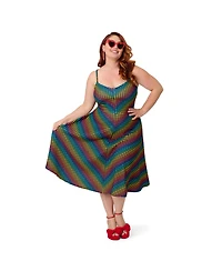 Smak Parlour Plus Size 1970s Chevron Midi Dress