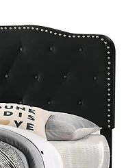 Best Quality Furniture 48" Velvet Full Panel Bed with Upholstery