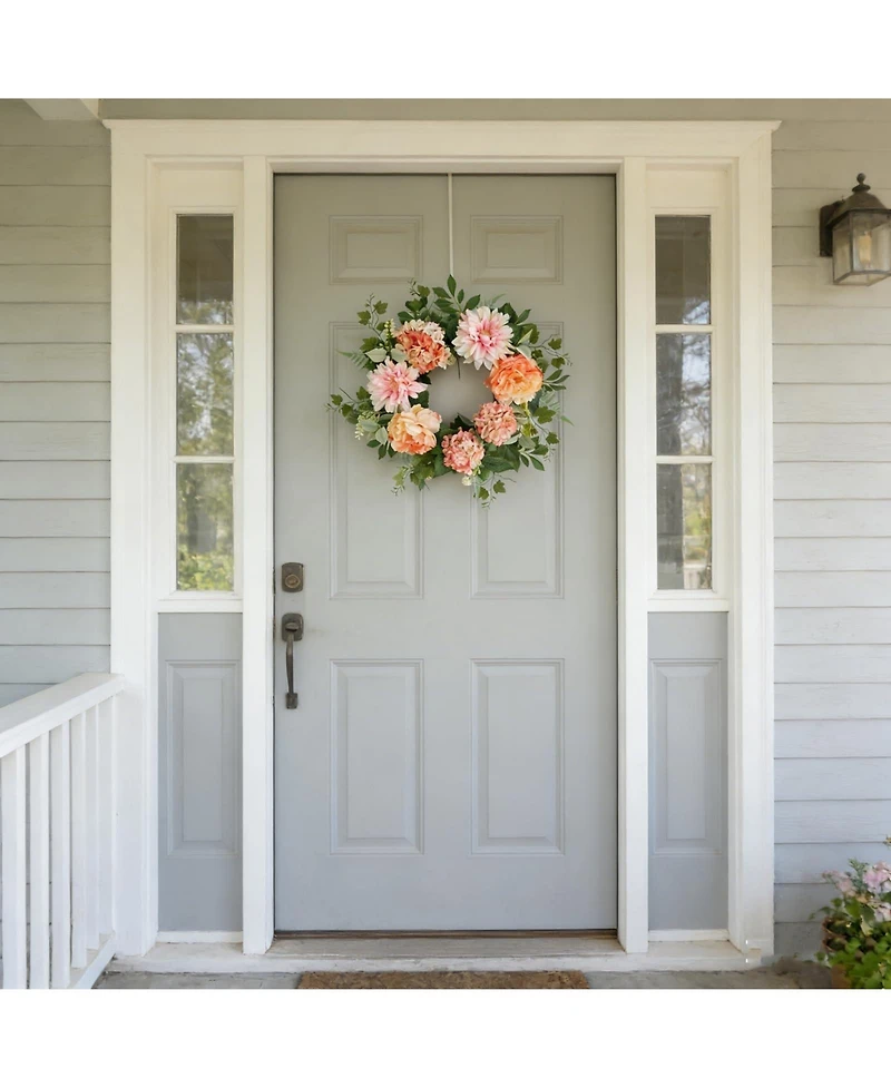 Gnuadz 20" Wreath Peony Dahlia Hydrangea Floral Decor