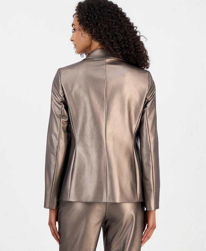 Anne Klein Women's Notch-Collar Single-Button Jacket
