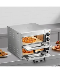 Cozito Countertop Electric Pizza Oven, Double Deck Stainless Steel Oven with Stone