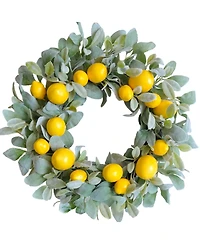 Gnuadz 18" Lemon Wreath Lamb Ears Leaves Indoor Outdoor