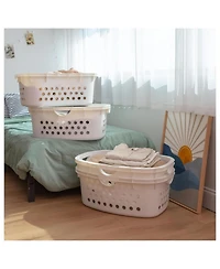 Iris 4 Pack Comfort Carry Lightweight Laundry Basket with Ergonomic Curves