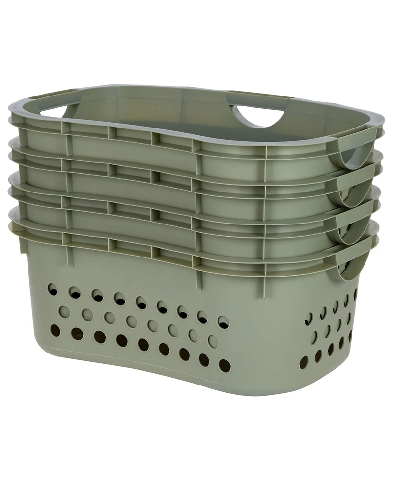 Iris 4 Pack Comfort Carry Lightweight Laundry Basket w/ Ergonomic Curves