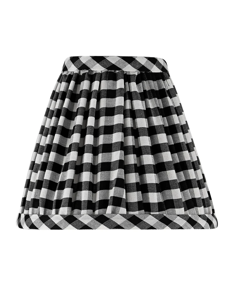 Springcrest Gingham Plaid Pleated Cotton Clip-On Empire Shade (3x6x5