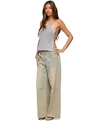 Edikted Women's Thaly Backless Sequin Crochet Halter Top