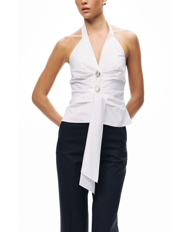 Nocturne Women's Halter Neck Tie Detail Blouse