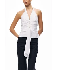 Nocturne Women's Halter Neck Tie Detail Blouse