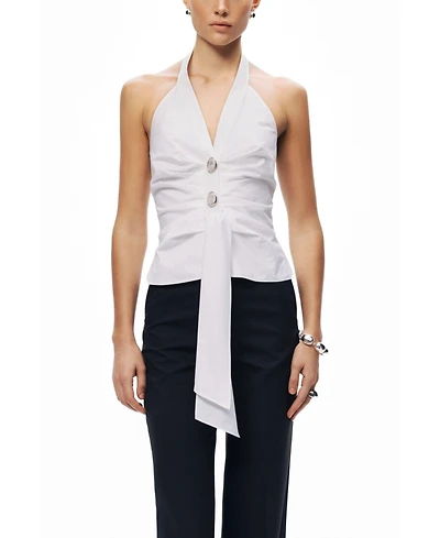 Nocturne Women's Halter Neck Tie Detail Blouse
