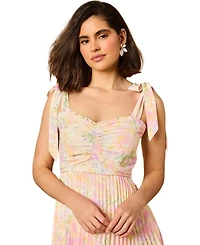Oasis Women's Pleated Tie Shoulder Midi Dress