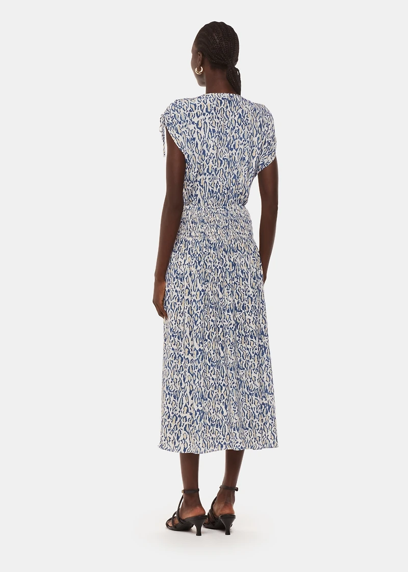 Whistles Women's Flaming Leopard Print Midi Dress