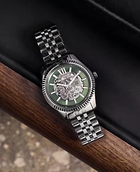 Michael Kors Men's Lexington Automatic Three-Hand Gunmetal Stainless Steel Watch 45mm