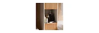 Midola Bathroom Tall Storage Cabinet with Bamboo Slats Door and Elegant Design Easy Assembly for Bathroom
