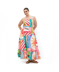 City Chic Women's Plus Size Sunlit Print Maxi Dress