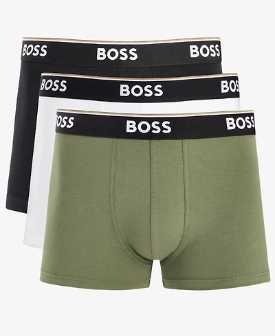 Boss by Hugo Men's Power 3-Pack Stretch Cotton Trunks