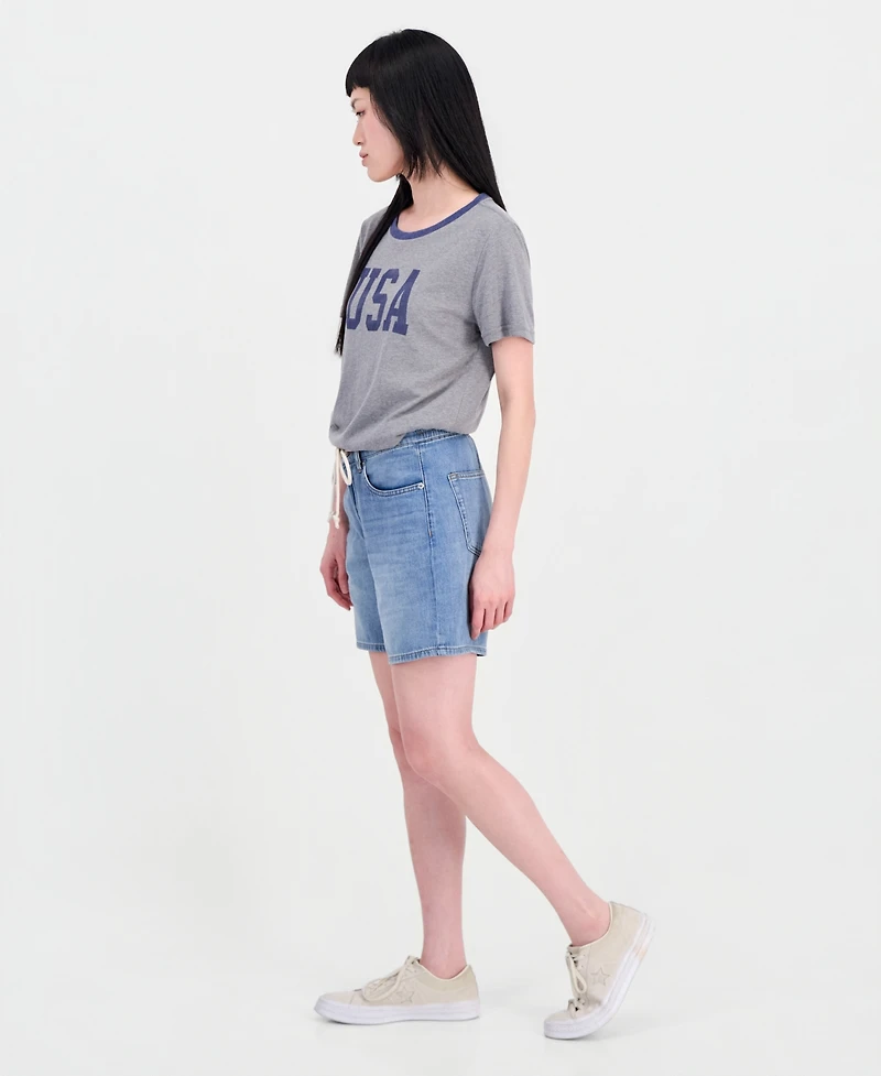 Lucky Brand Women's Tie-Waist Cotton Denim Shorts