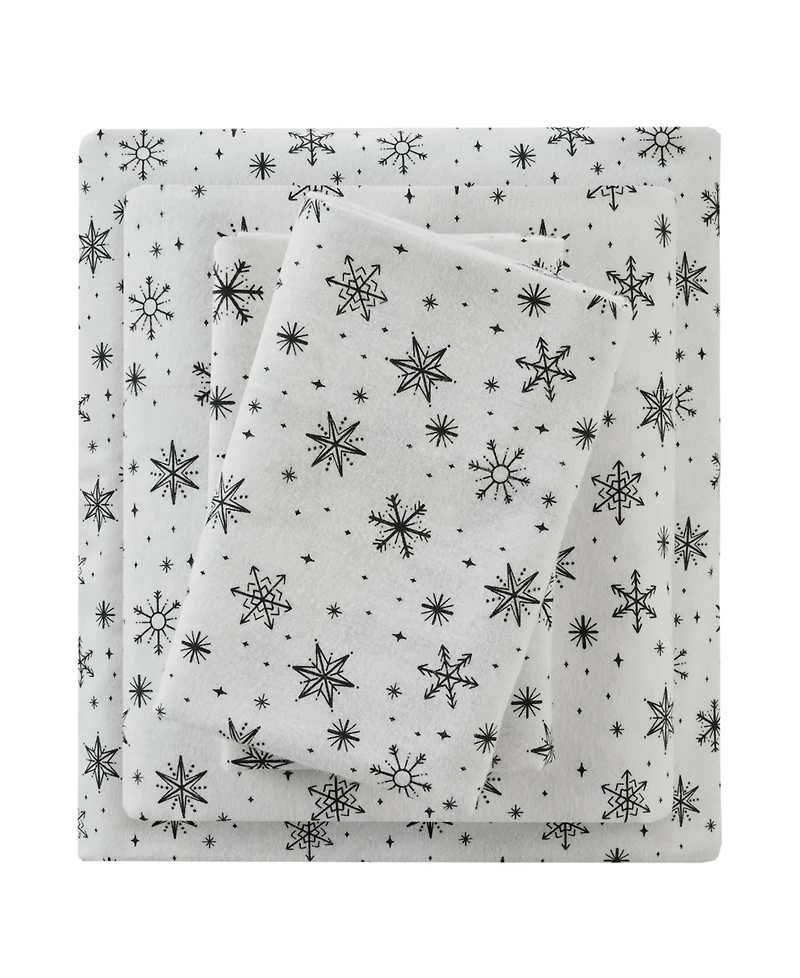 Madison Park Novelty Printed Cotton Flannel 3-Pc. Sheet Set