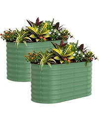 Xo 2-Pack 4x2x2FT Galvanized Raised Garden Bed, Metal Planter Boxes for Vegetables Flowers, Rust-Resistant Outdoor Garden Beds