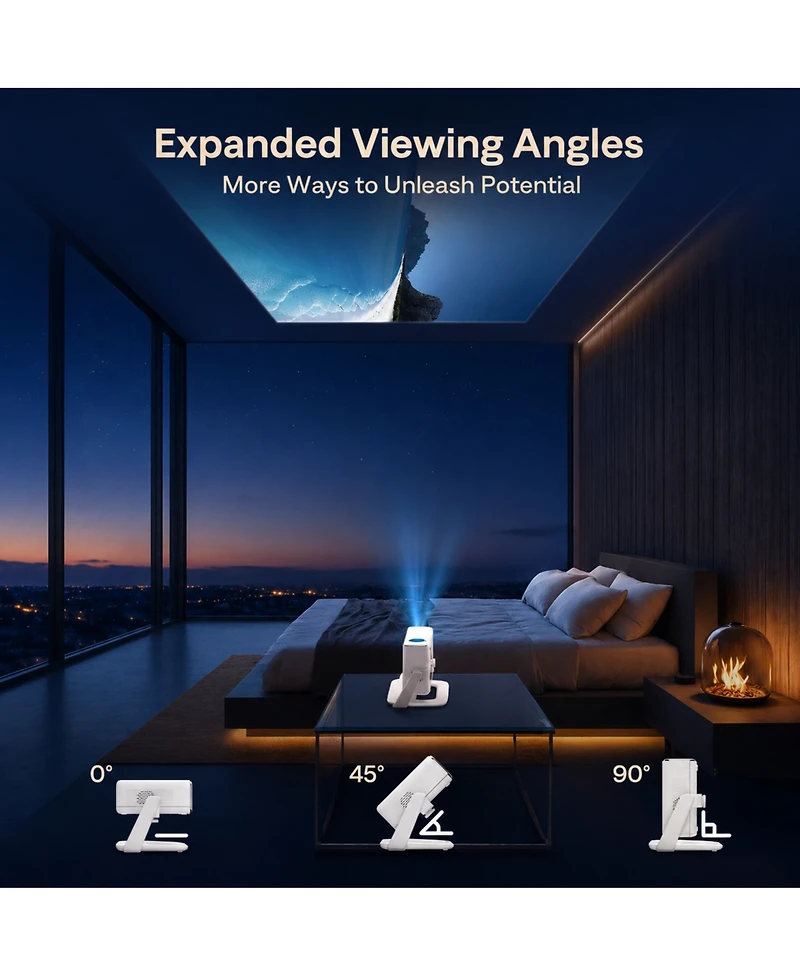 Aurzen Multi-Angle Projector Stand, Rotation, Gimbal Stand with -Inch Screw Compatible with Most Projectors