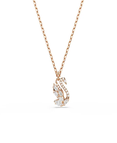 Swarovski Rose Gold-Tone Plated Swan Pendant Necklace
