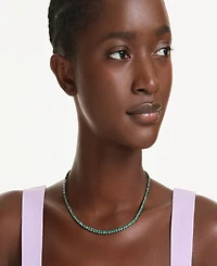 Swarovski Ruthenium-Plated Matrix Tennis Necklace