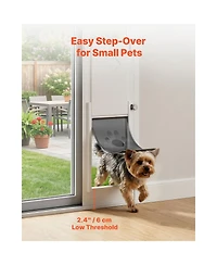 Cozito Dog Door for Sliding Glass Door Adjustable Height Small Flap with Rotating Hinge