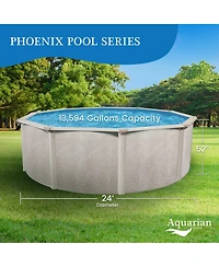 Aquarian Phoenix 24'x52" Round Above Ground Pool w/ Pump, Ladder, Liner, Skimmer