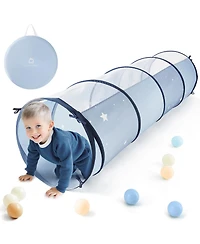 Tiny Land Adventure Play Tunnel for Toddlers, 69" x 18" Foldable Pop Up Crawl with Storage Bag