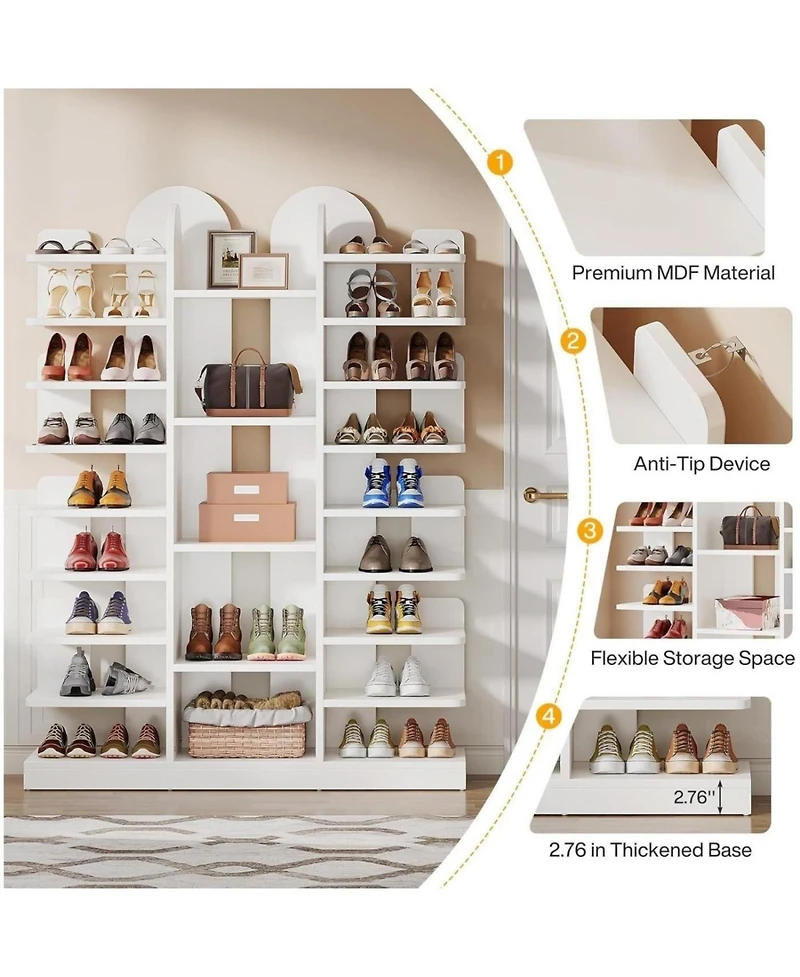 Slickblue 13 Tier Shoe Rack Freestanding Entryway Shoe Organizer