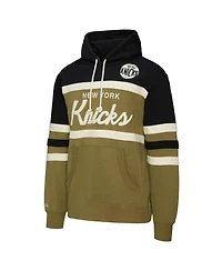 Mitchell & Ness Men's Olive/Black New York Knicks Double Clutch Head Coach Hoodie