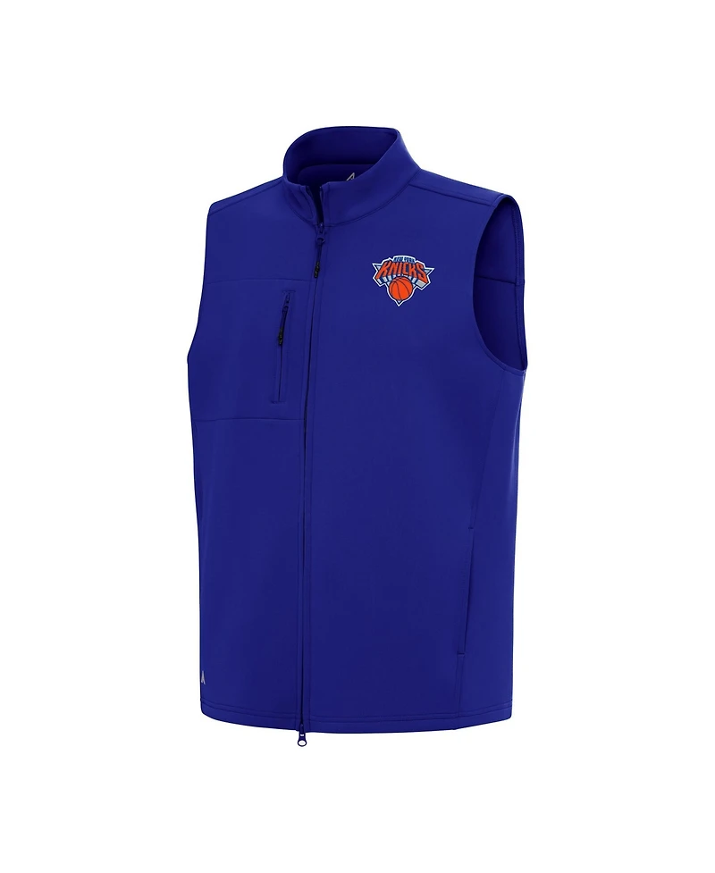 Antigua Men's Royal New York Knicks Demand Full-Zip Vest