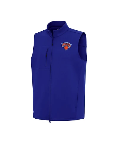 Antigua Men's Royal New York Knicks Demand Full-Zip Vest