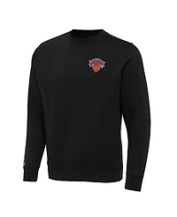 Antigua Men's Black New York Knicks Big & Tall Victory Crew Neck Pullover Sweatshirt