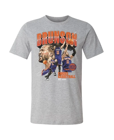 500 Level Men's Jalen Brunson Heather Gray New York Knicks Collage T-Shirt