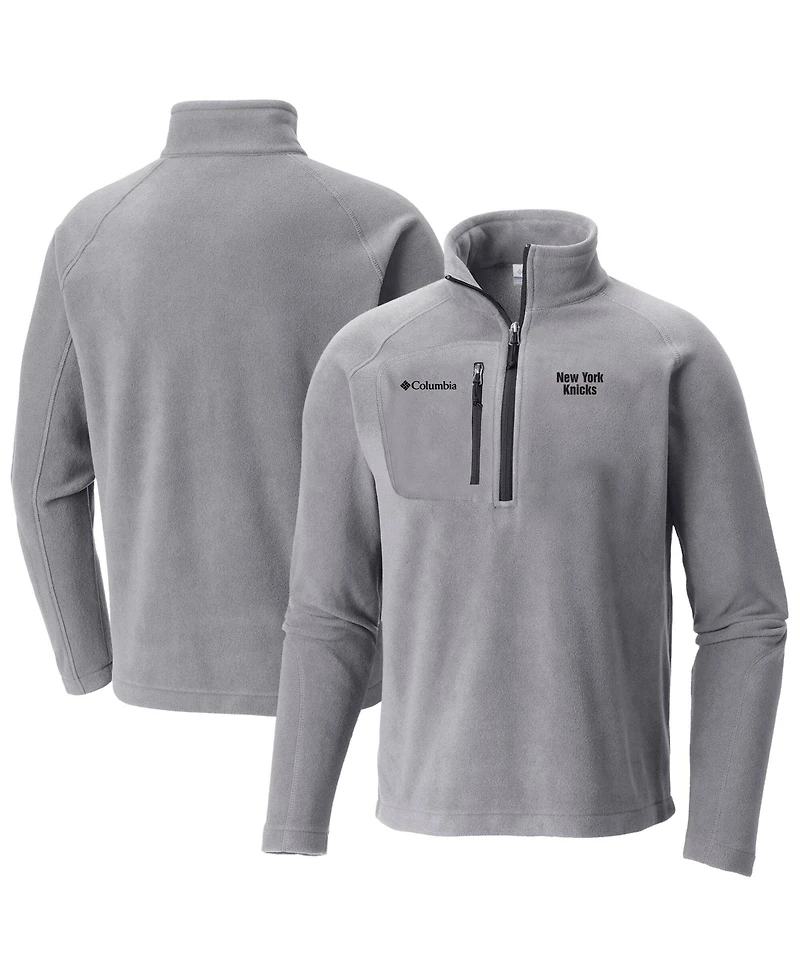 Columbia Men's Gray New York Knicks Fast Trek Iii Half-Zip Fleece Pullover Sweatshirt