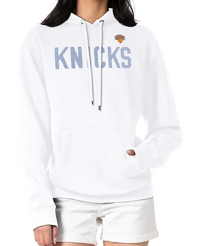 G-iii 4Her by Carl Banks Women's White New York Knicks Dot Print Pullover Hoodie
