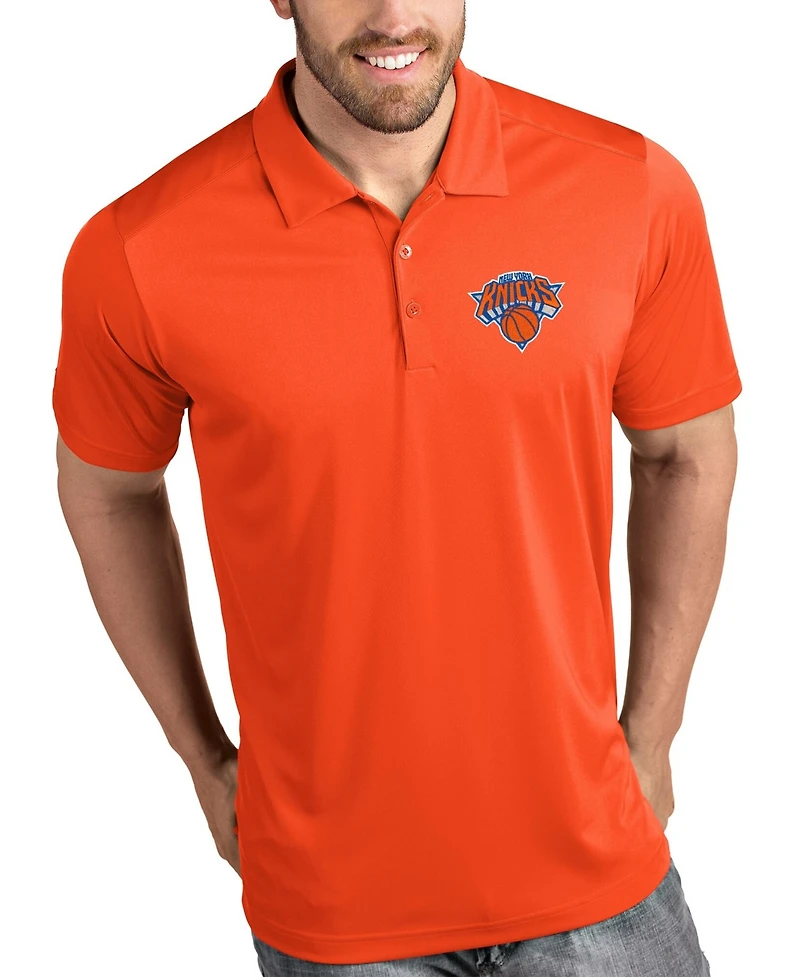Antigua Men's Orange New York Knicks Tribute Polo Shirt