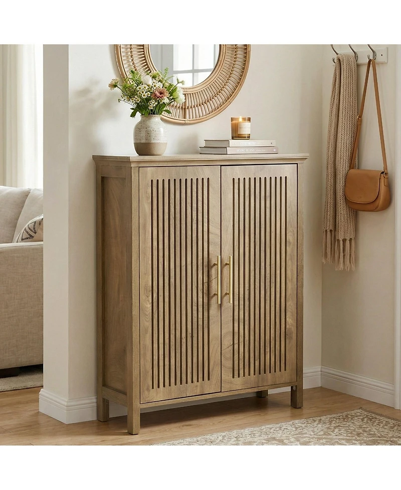 Slickblue 5 Tier Shoe Cabinet with Doors for Tall Entryway Storage