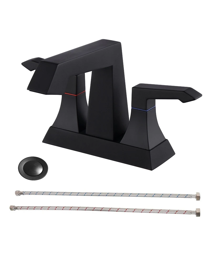 Phying 2-Handle Heavy Duty Bathroom Faucet with Drain and Supply Kits