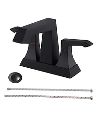 Phying 2-Handle Heavy Duty Bathroom Faucet with Drain and Supply Kits
