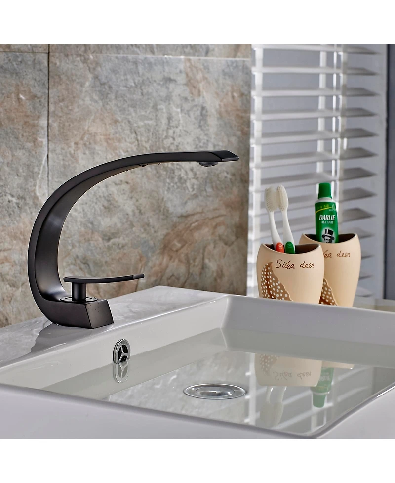 Phying Bathroom Faucet, Brushed Faucet for Bathroom Sink, Single Hole Bathroom Faucet
