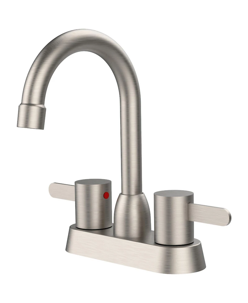 Phying 2 Handles Bathroom Sink Faucet, Brushed Nickel Centerset Rv Bathroom Faucets for 3 Hole