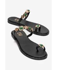 Forever & Always Shoes Women's Martinez Leather Thong Sandal