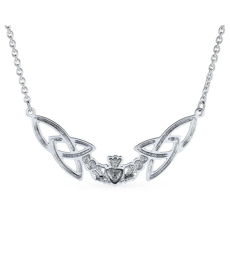 Bling Jewelry Romantic Celtic Claddagh Collar Necklace Trinity Love Knot Friendship