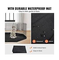 Ruie 8 Panel Foldable Metal Dog Playpen 24 in Tall with Oxford Bottom Mat