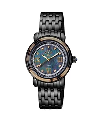 GV2 by Gevril Women's Marsala Tortoise Swiss Quartz Diamond Two toned Ss Iprg Stainless Steel Bracelet Watch